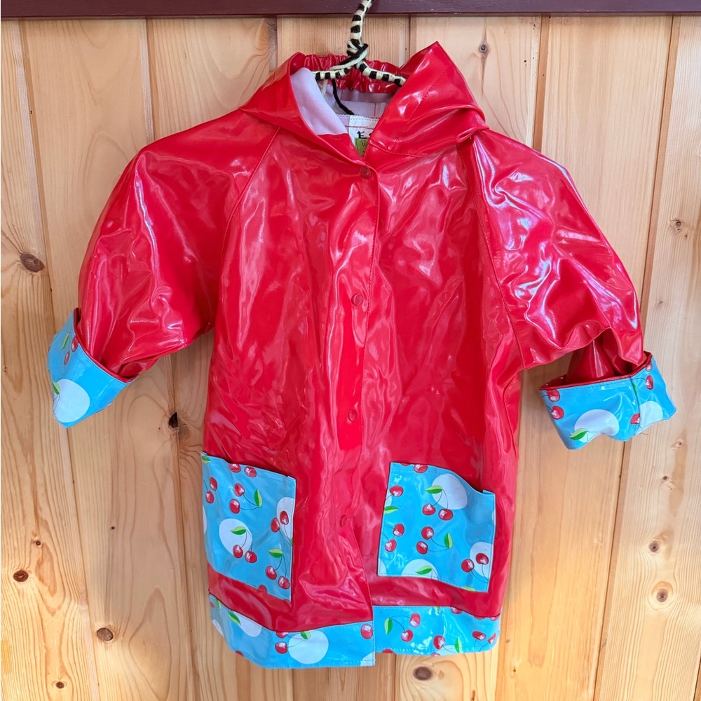 Western Chief Kids' Red Raincoat with Blue Accents